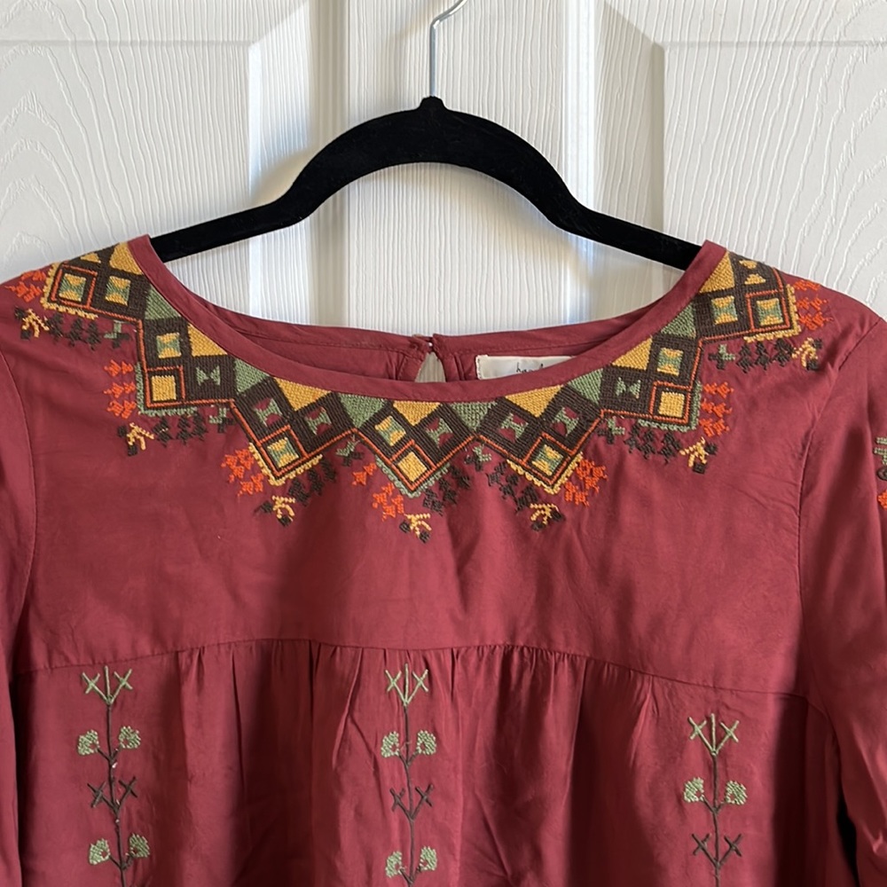 Hazel Boho Style Embroidered blouse / SZ XS - Picture 2 of 10